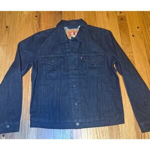 NEW Levi Dark Denim TRUCKER JACKET Mens Sz Small